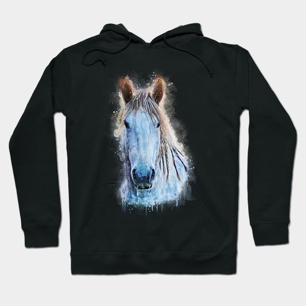 Magnificent Percheron Drafthorse head 2 Hoodie by CheekyPonyDesigns